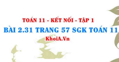 Bài 2.31 trang 57 SGK Toán 11 tập 1 Kết nối tri thức